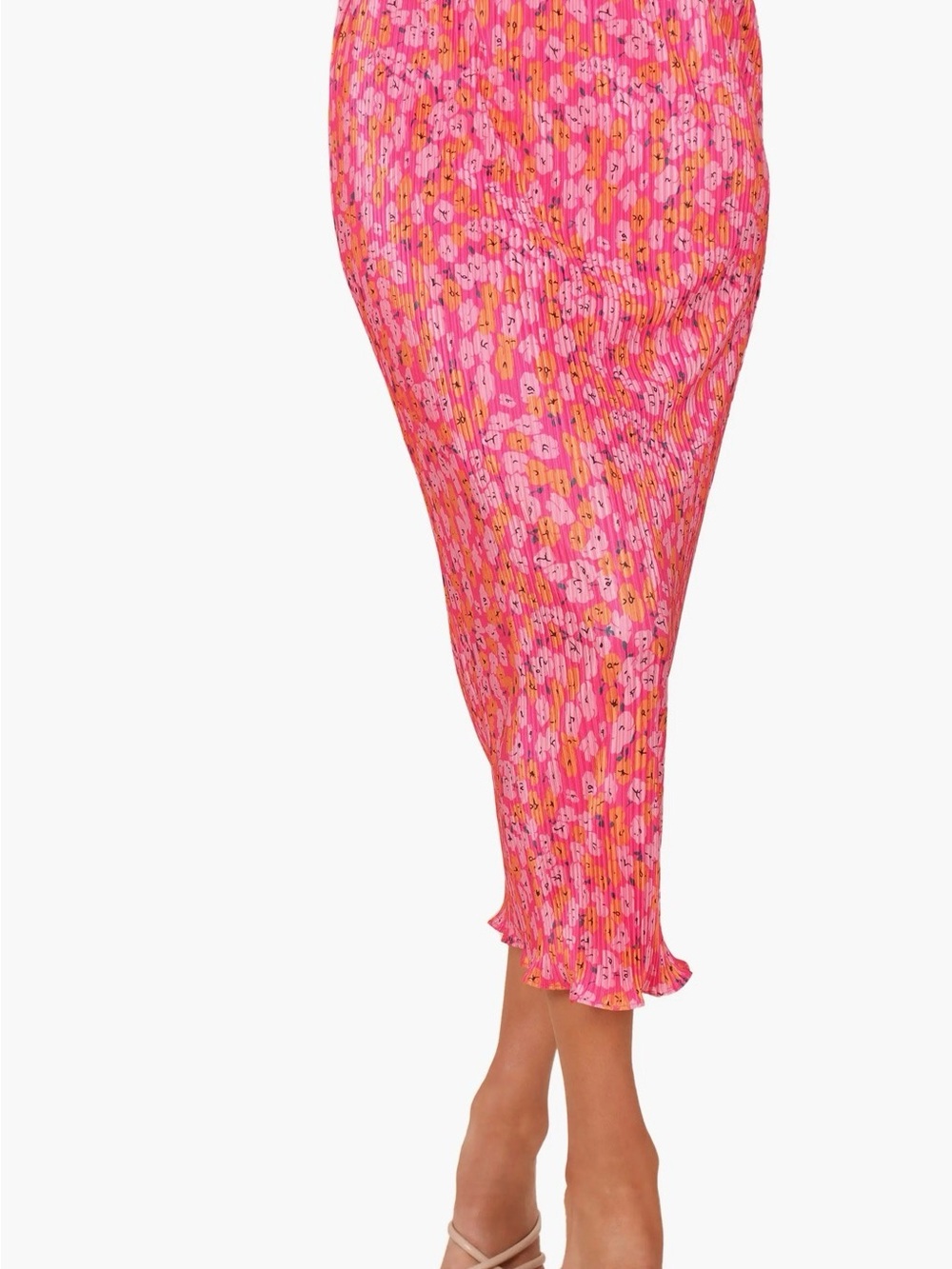 Petal & Pup Minnelli Pink Floral Pleated Midi Skirt Size Small